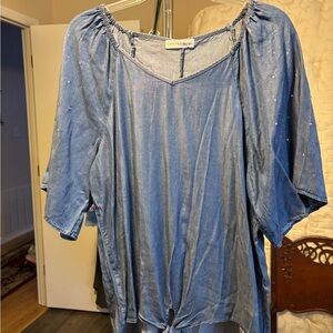 Retrology New York & Company Denim Blue Blouse